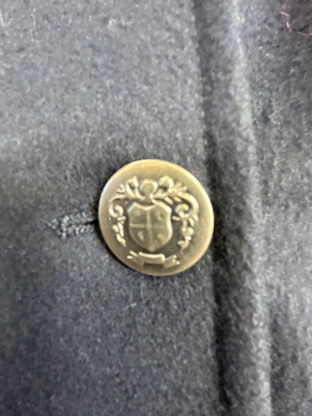 Gap Women’s M Navy Blue Wool Double Breasted Peacoat Crest Buttons Preppy - Picture 3 of 15